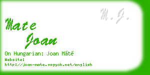 mate joan business card